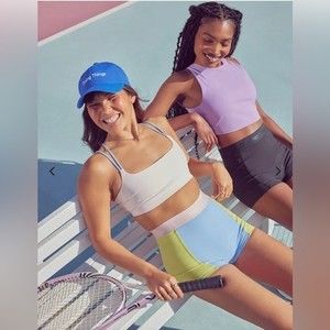 Outdoor Voices Superform Strappy Bra Size XS Seashell/Sky